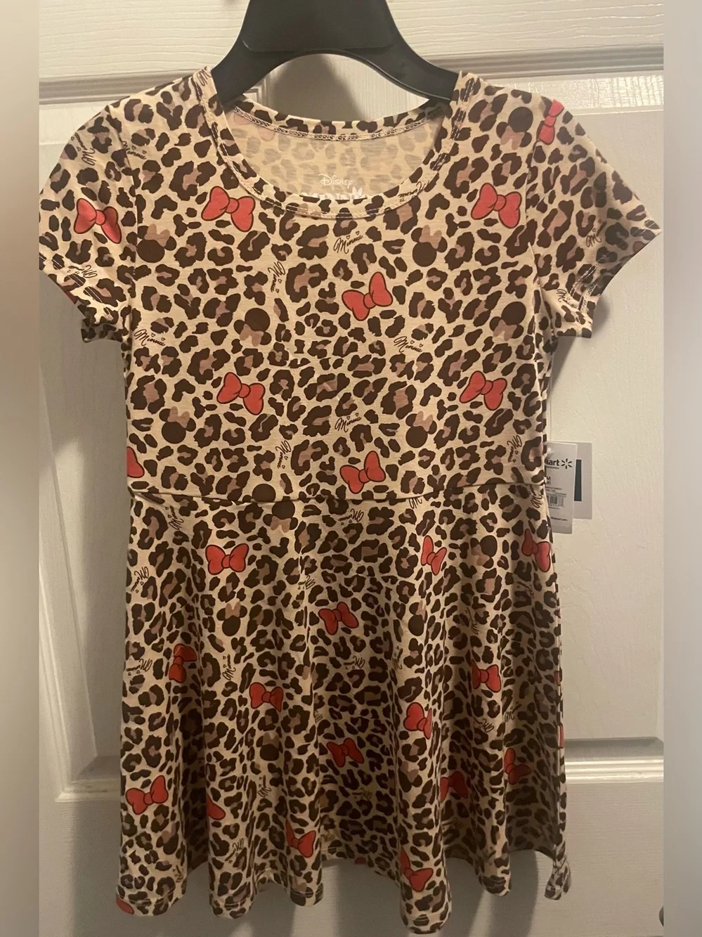 Disney Minnie Mouse Girls Size 8 Leopard Print Skater Dress NWT